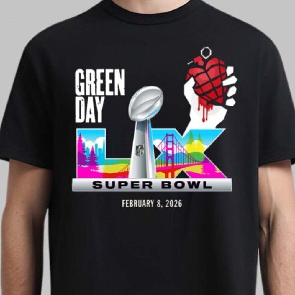 NFL Super Bowl LX 2026 X Green Day Opening Show On Feb 8 2026 T-Shirt .